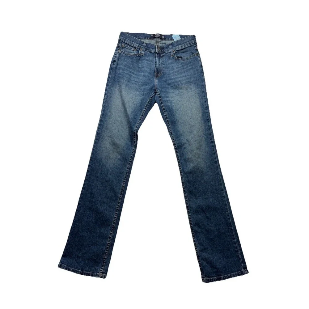 Hollister Epic Flex Bootcut Jeans Mens 30x36 Dark Wash Blue Denim Stretch